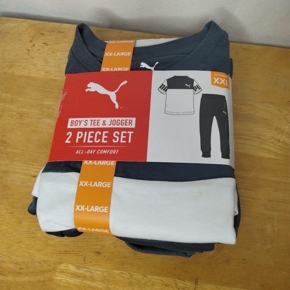 New Puma 2 PC boys kids tee and jogger set size XXL (18-20) - Picture 2 of 4